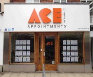 Illuminated sign with halo effect for Ace Appointments